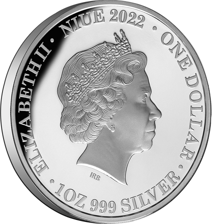 2022 Niue Queen Elizabeth II Tribute 1oz Silver Gilded Proof Coin