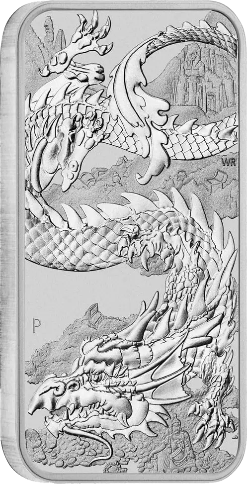 2023 Perth Mint Dragon 1oz Silver Rectangular Bullion Coin