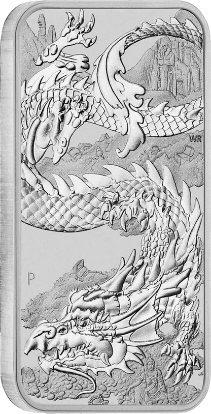2023 Perth Mint Dragon 1oz Silver Rectangular Bullion Coin