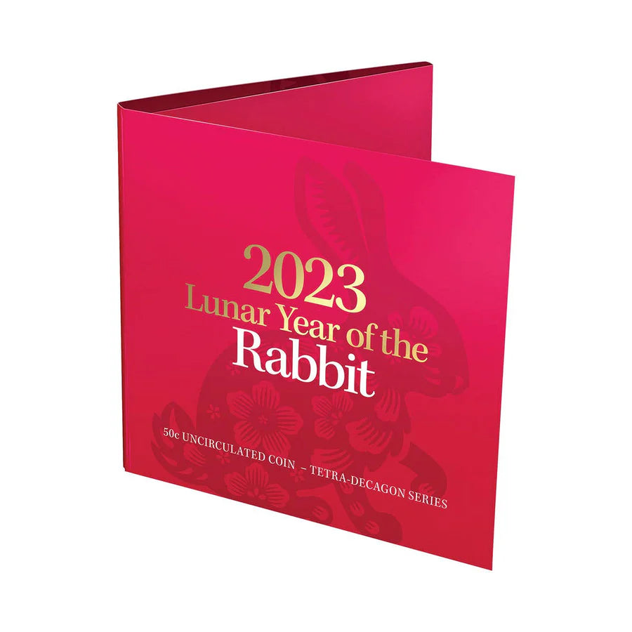 2023 Royal Australian Mint Lunar Year Rabbit 50c Tetradecagon Coin