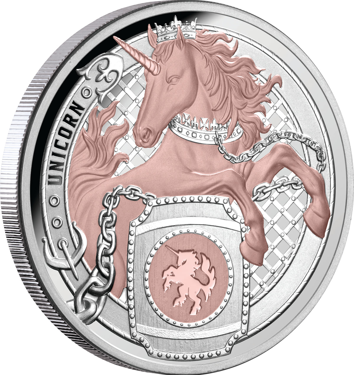 2026 Niue Heraldic Beasts Unicorn 1oz Silver Rose Gold Plated Proof Coin