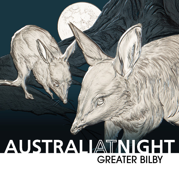2026 Niue Australia at Night Greater Bilby 1oz Silver Black Proof Coin