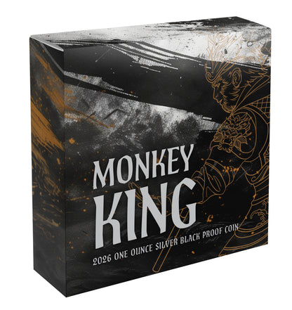 2026 Niue Monkey King 1oz Silver Gold Plated Black Proof Coin