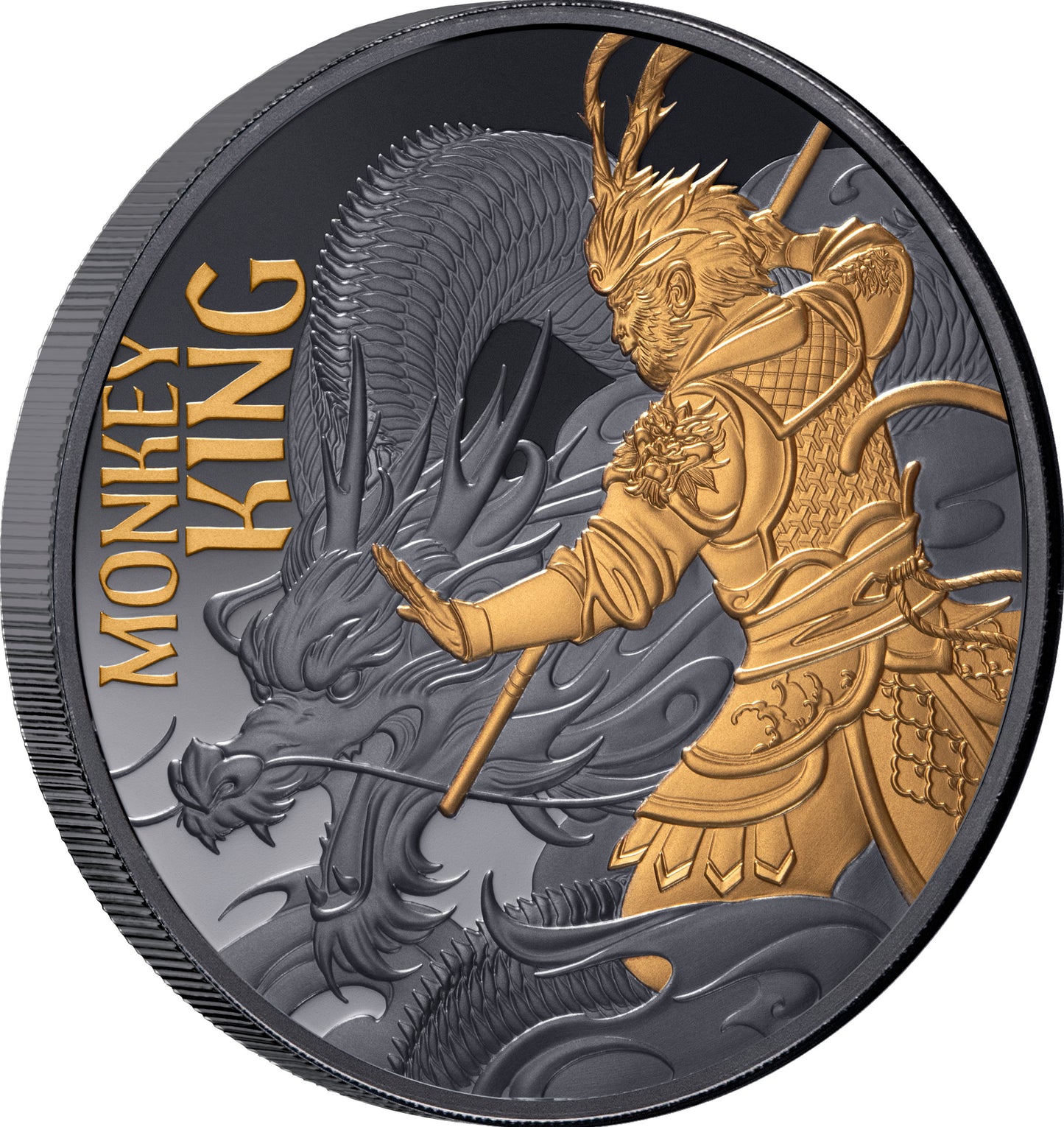 2026 Niue Monkey King 1oz Silver Gold Plated Black Proof Coin