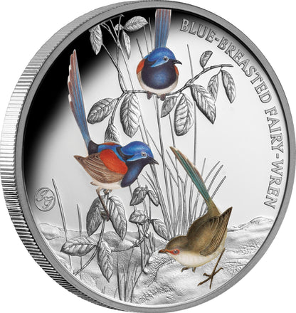 2026 Niue Birds of Australia Fairy Wren 1oz Silver Coloured Proof Coin