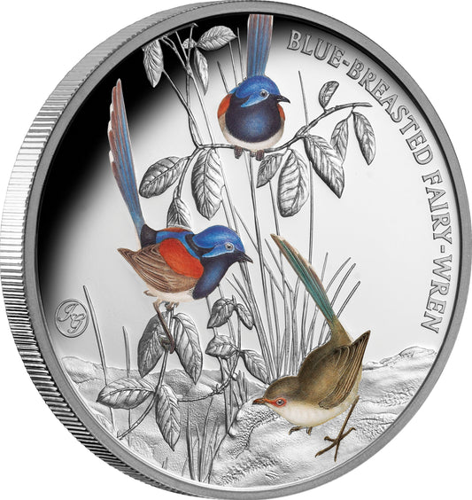 2026 Niue Birds of Australia Fairy Wren 1oz Silver Coloured Proof Coin