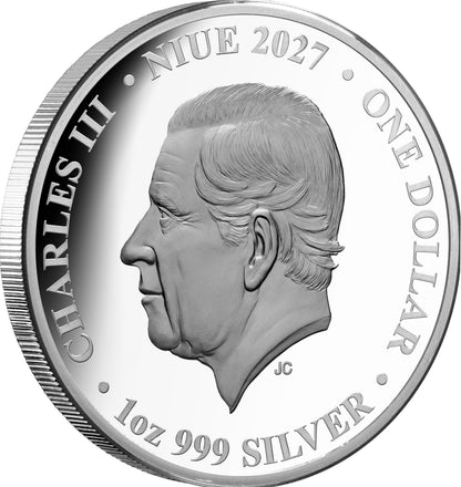 2027 Niue Rainbow Trout 1oz Silver Coloured Proof Coin