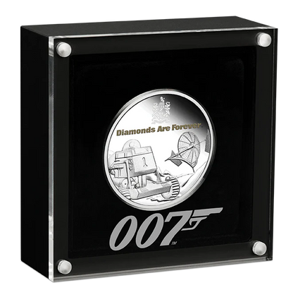 2021 Perth Mint James Bond Diamonds Forever 1oz Silver Proof  Coin