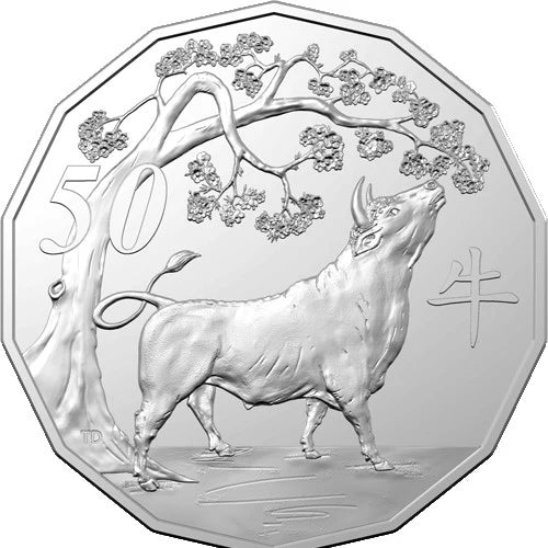 2021 RAM Lunar Ox Tetra-Decagon 50c UNC Coin