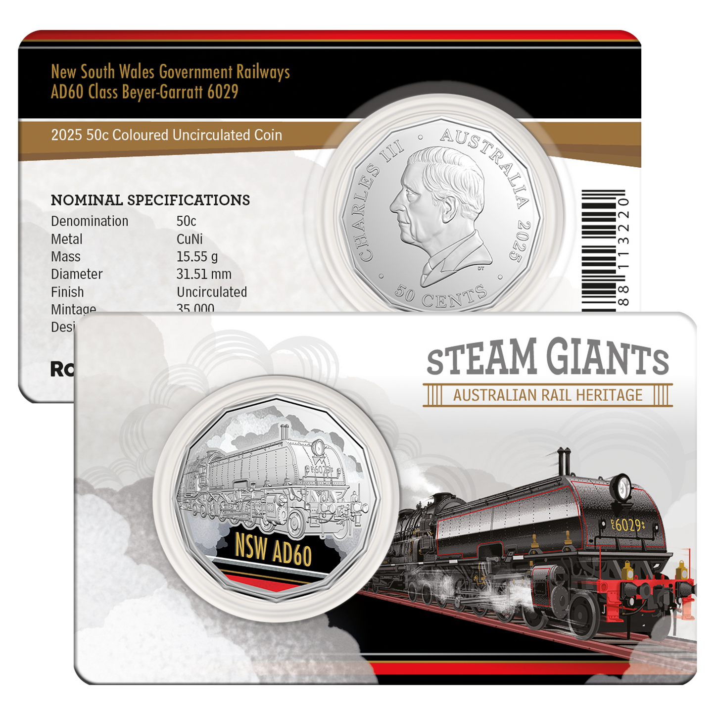 2025 RAM 50c Steam Giants  Rainbow Serpent 7-Coin Collection