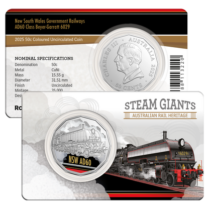 2025 RAM 50c Steam Giants  Rainbow Serpent 7-Coin Collection