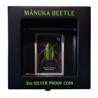 2026 Manuka Beetle 2oz Silver Coloured High Relief Proof Coin