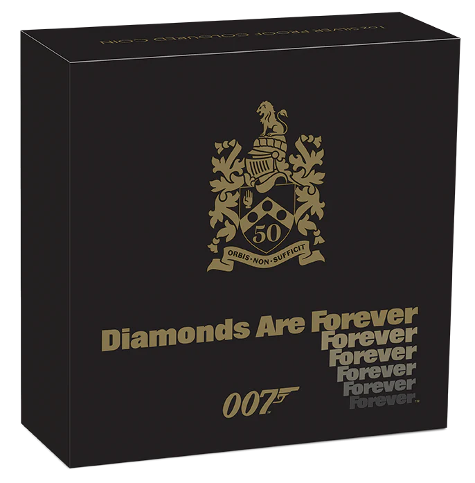 2021 Perth Mint James Bond Diamonds Forever 1oz Silver Proof  Coin