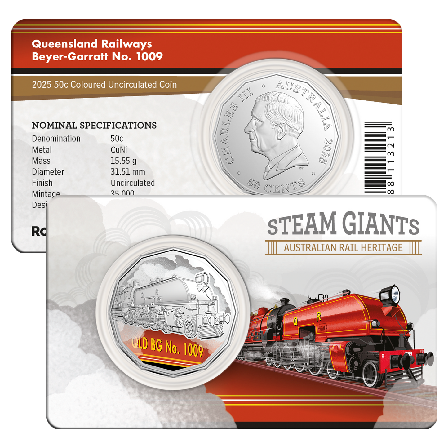 2025 RAM 50c Steam Giants  Rainbow Serpent 7-Coin Collection