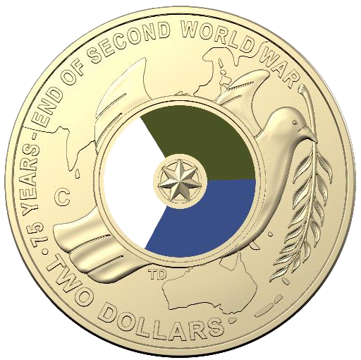 2020 RAM 75th Anniversary End of WWII Coloured UNC Coin