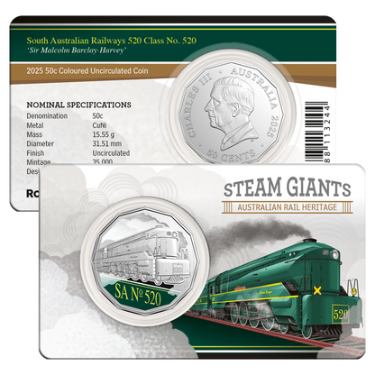 2025 RAM 50c Steam Giants  Rainbow Serpent 7-Coin Collection