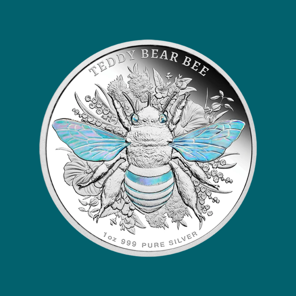 2026 Native Bees Teddy Bear Bee 1oz Silver Hologram Proof Coin