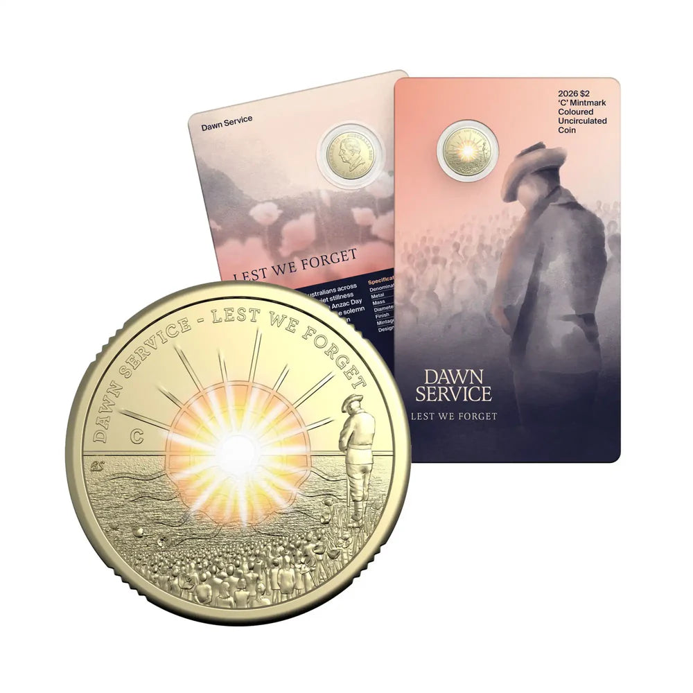 2026 $2 ‘C’ Mintmark Coloured Uncirculated Coin – Dawn Service