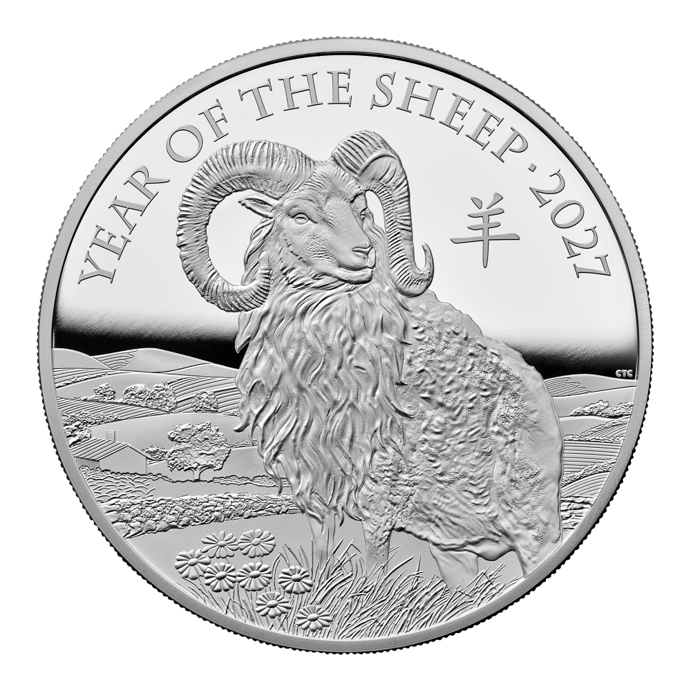 2027 Royal Mint Lunar Year of the Sheep 5oz Silver Proof Coin 206 mintage