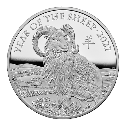 2027 Royal Mint Lunar Year of the Sheep 5oz Silver Proof Coin 206 mintage