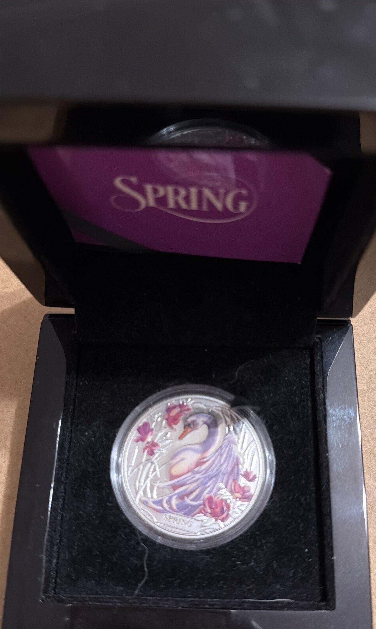 2024 Niue Seasons Spring Swan 1oz Silver Coloured Proof Coin