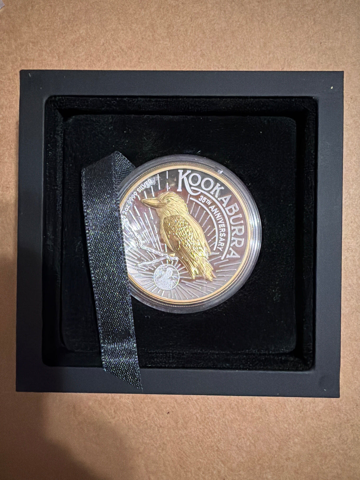 2025 Perth Mint Kookaburra 2oz Silver Gilded High Relief Proof Coin