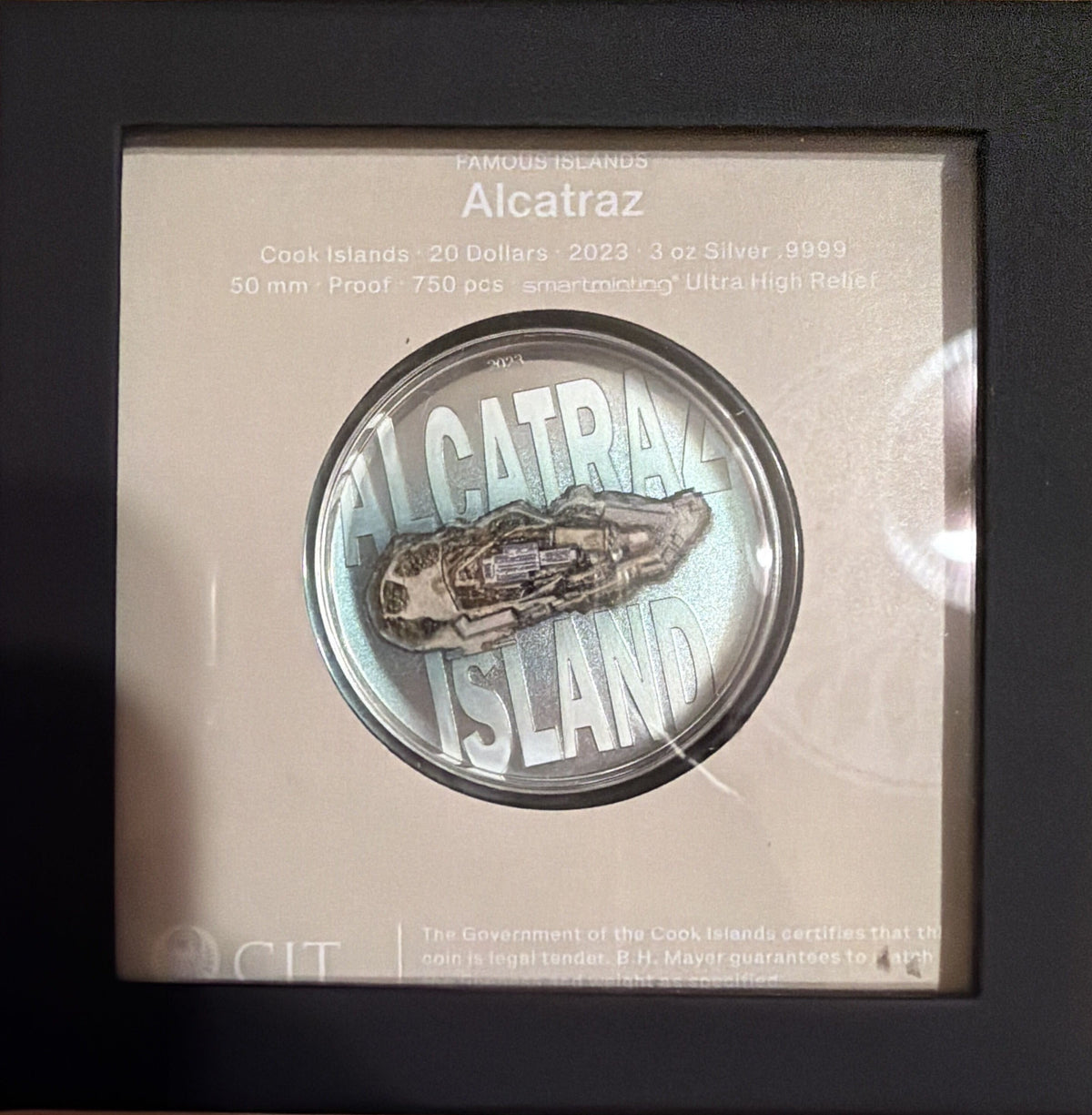 2023 CIT Alcatraz Island 3oz Silver Proof HR Coin