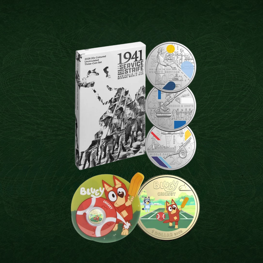 2026-2027 RAM Service Amid Strife & Bluey Cricket Unc Coin Collection