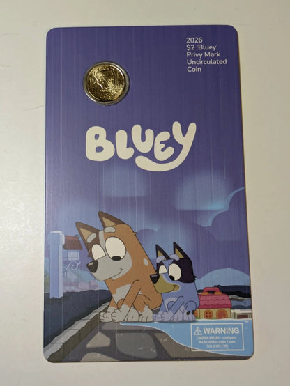 2026 Australia Full Set of 5 Bluey Privy Mark UNC $2 Coin in Card