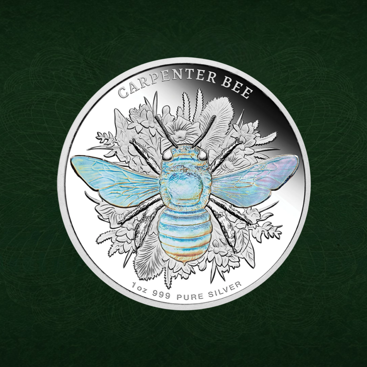 2026 Niue Native Bees Carpenter Bee 1oz Silver Hologram Proof Coin