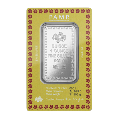 2024 PAMP Diwali Lakshmi 1oz Silver Bullion Bar
