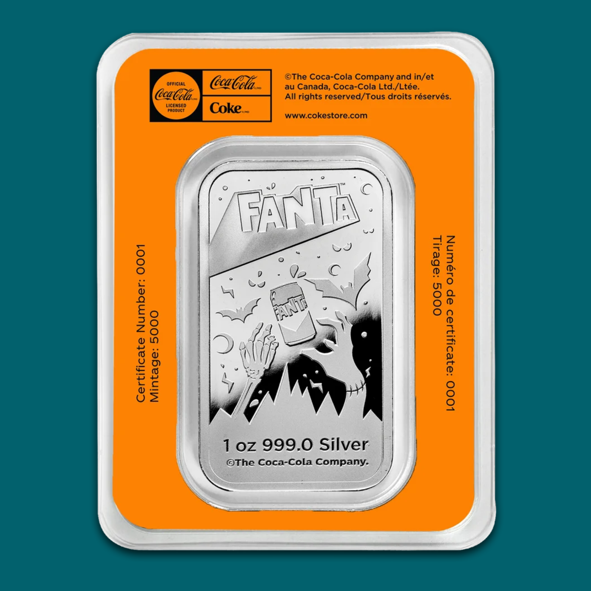 2026 PAMP Fanta Halloween 1oz Silver Coloured Proof Bar