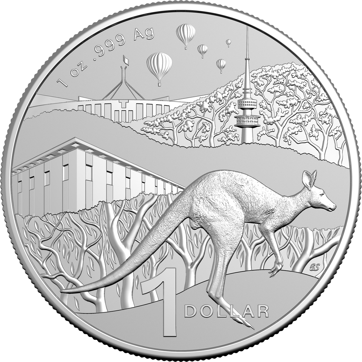 2025 RAM Kangaroo Series Bush Capital 1oz Silver Frosted UNC Coin