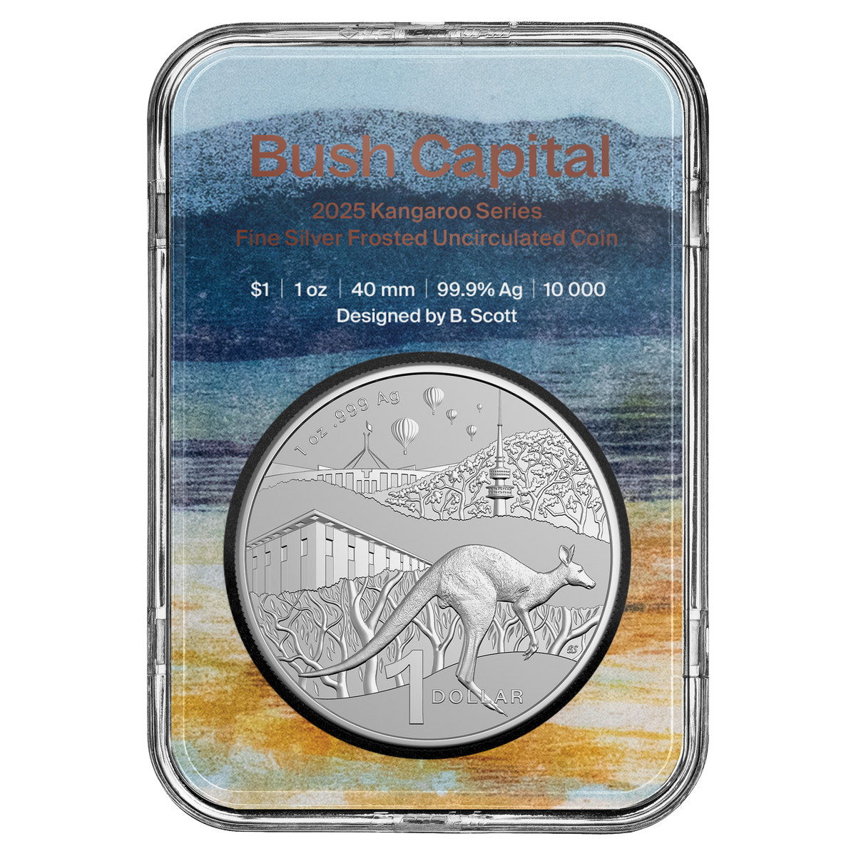 2025 RAM Kangaroo Series Bush Capital 1oz Silver Frosted UNC Coin