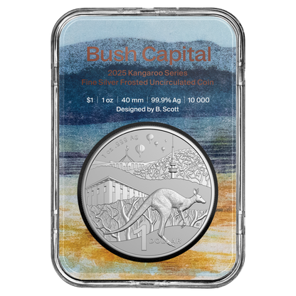 2025 RAM Kangaroo Series Bush Capital 1oz Silver Frosted UNC Coin