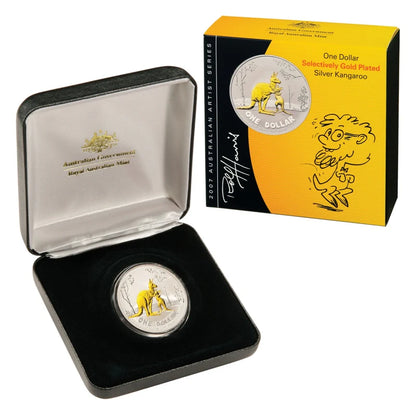 2007-2009 RAM Kangaroo 1oz Silver Gold Plated Proof 3-Coin Set