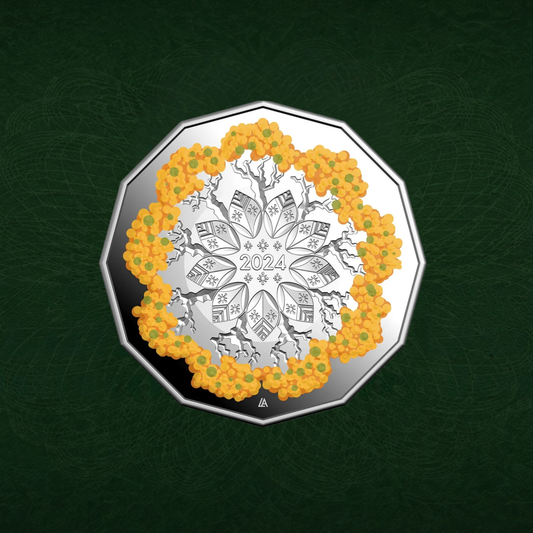 2024 RAM Christmas Festive Florals 1/2oz Coloured  Silver Proof Coin
