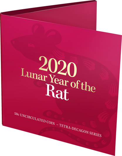 2020 RAM Lunar Year of the Rat 50c Tetradecagon Coin on Card