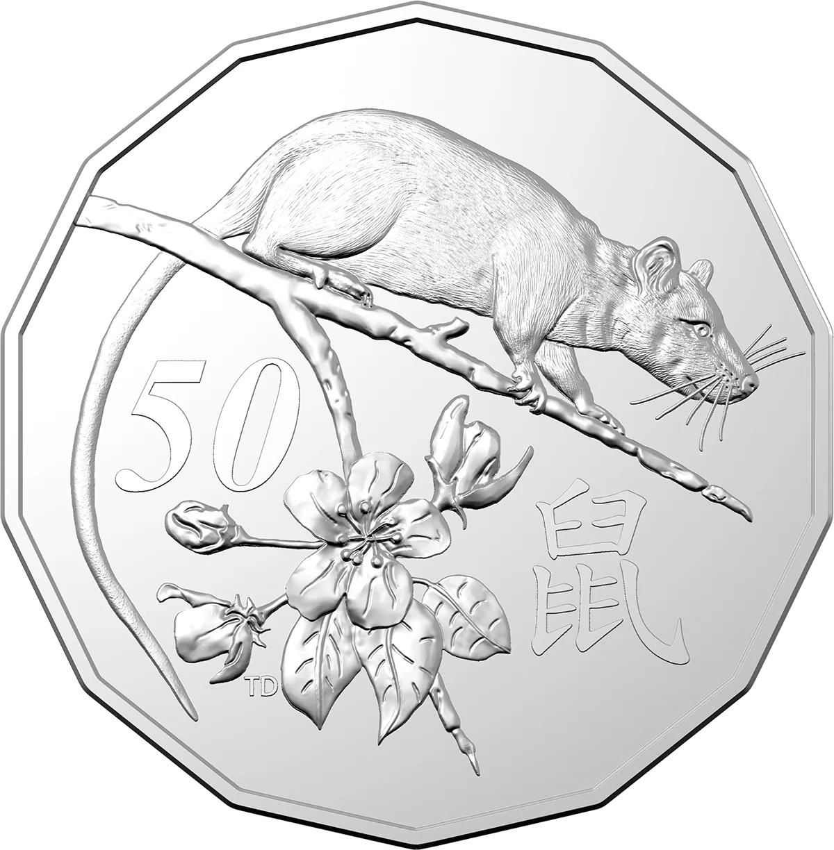 2020 RAM Lunar  Rat 50c UNC Coin in Card