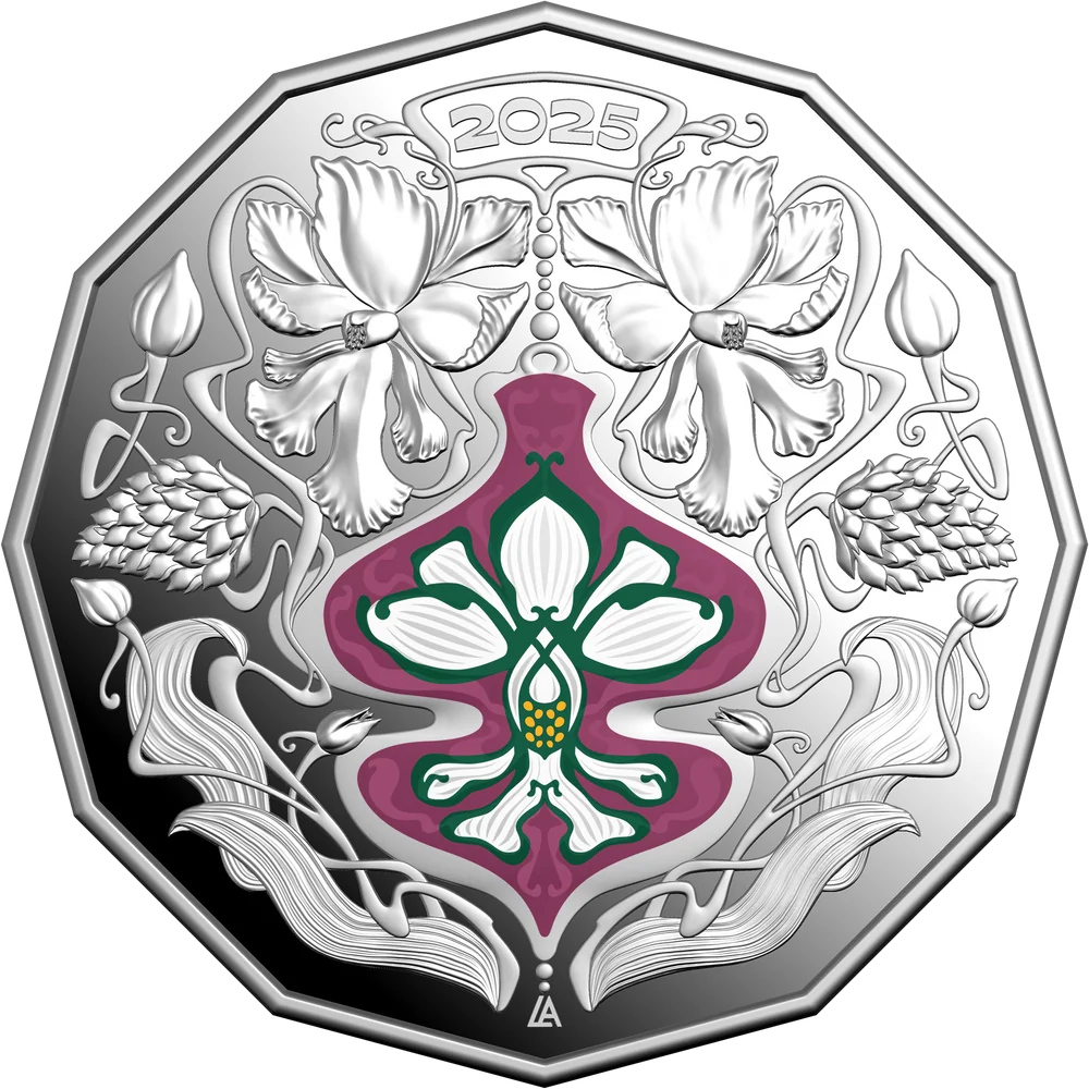 2025 RAM Christmas Festive Florals 50c Silver Proof Coin