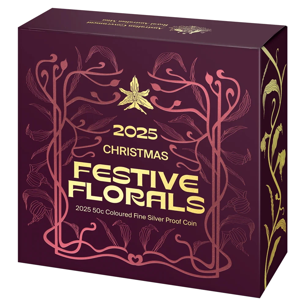 2025 RAM Christmas Festive Florals 50c Silver Proof Coin