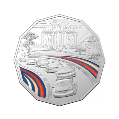 2023 Ram 60th Anniversary Bathurst 1000 50c Coloured UNC Coin in Card