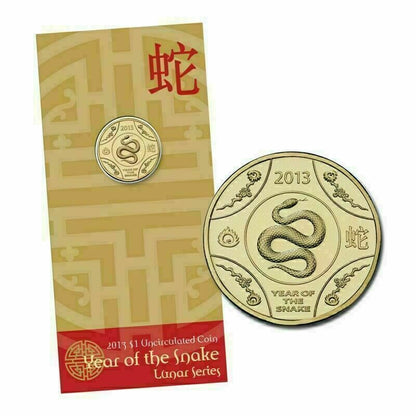 2013 Royal Mint Lunar Year of the Snake $1 Uncirculated Coin