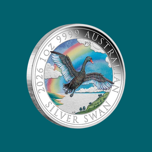 2026 Perth Mint ANDA Money Expo Swan 1oz Silver Coloured  Coin