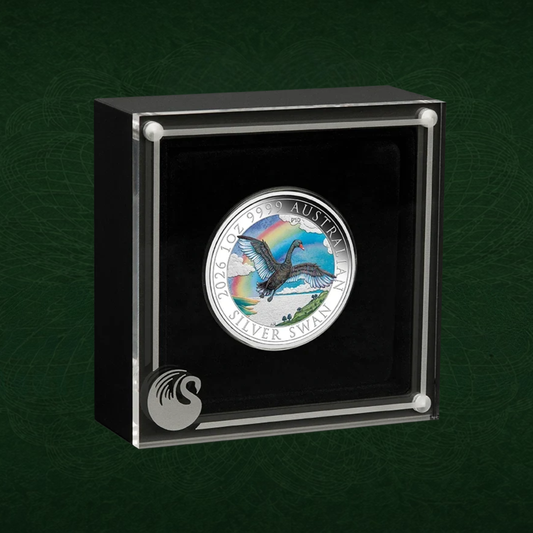 2026 Perth Mint ANDA Money Expo Swan 1oz Silver Coloured  Coin