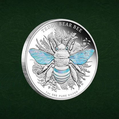 2026 Native Bees Teddy Bear Bee 1oz Silver Hologram Proof Coin