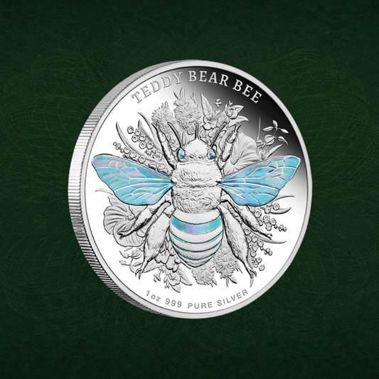 2026 Native Bees Teddy Bear Bee 1oz Silver Hologram Proof Coin