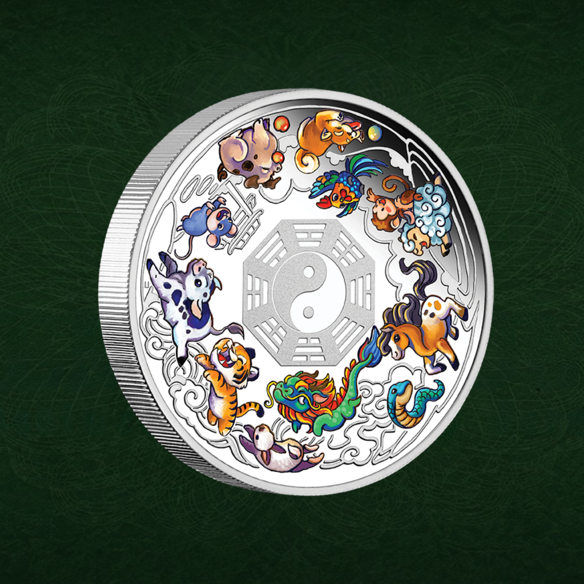 2026 Perth Mint Twelve Baby Lunar Animals 3oz Silver Coloured Coin