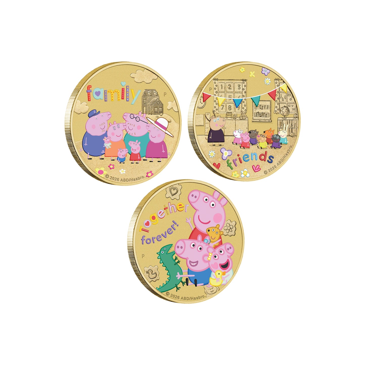 2026 Perth Mint Peppa Pig Coloured PNC & 3 Coin Set